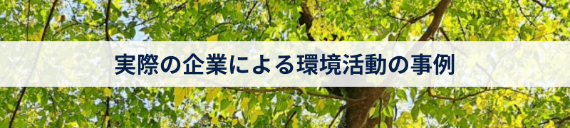 実際の企業による環境活動の事例