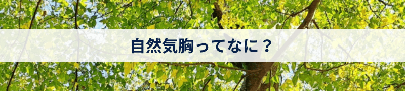 自然気胸ってなに？