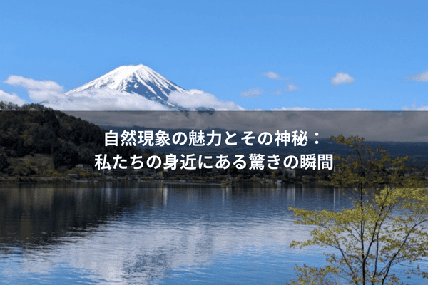 自然現象の魅力とその神秘：私たちの身近にある驚きの瞬間